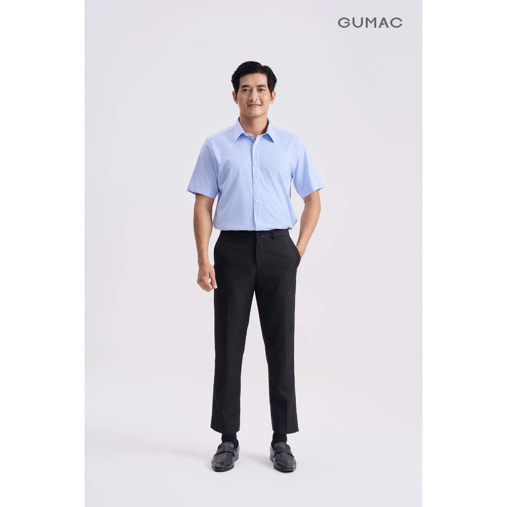 Áo Sơ Mi Nam GUMAC Form Suông Tay Ngắn Chất Bamboo Mặc Mát Công Sở ANG04062