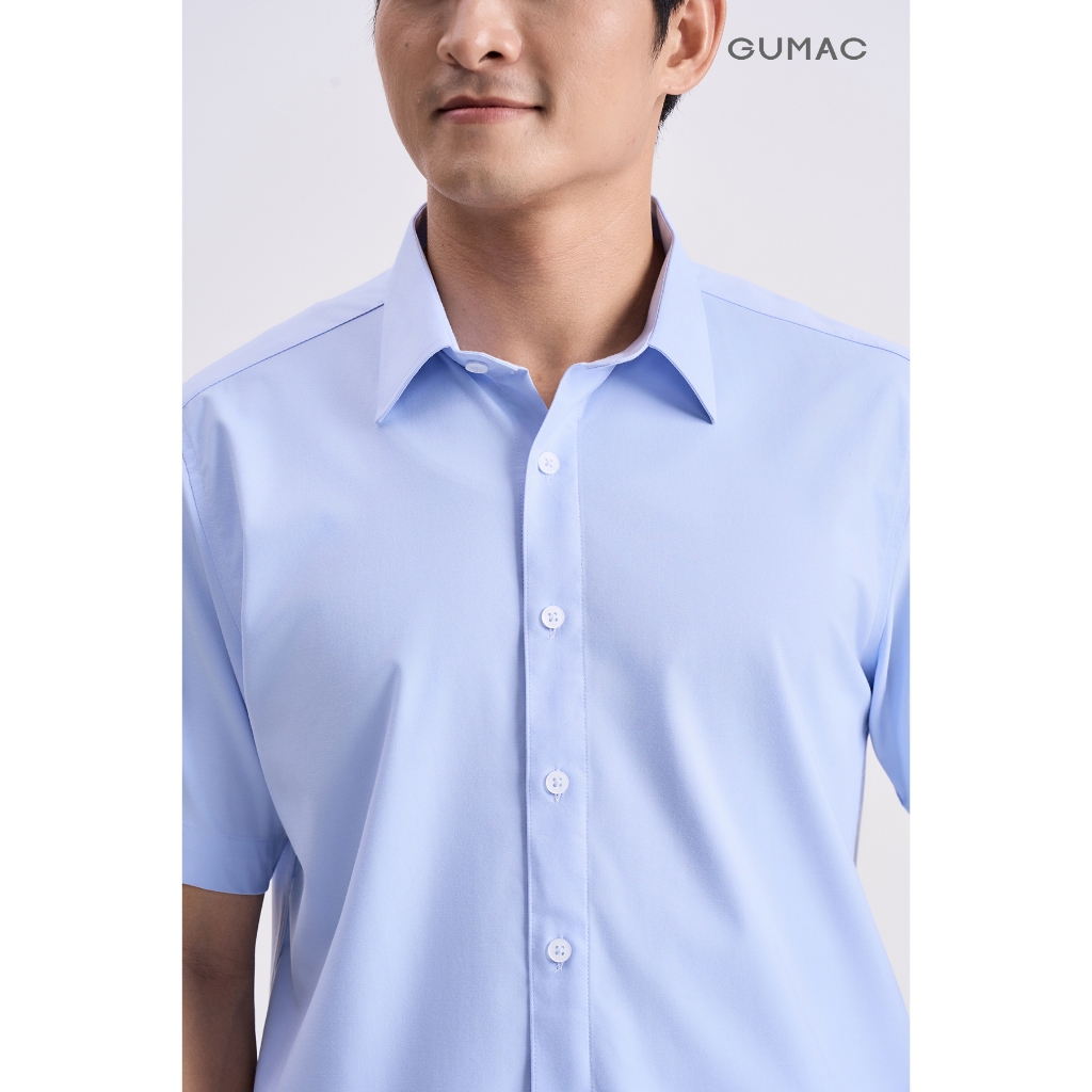 Áo Sơ Mi Nam GUMAC Form Suông Tay Ngắn Chất Bamboo Mặc Mát Công Sở ANG04062