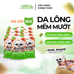 Thức ăn cho chó Keepo K3 Combo 10 Gói 50G Chăm sóc răng miệng, Omega 3 cho Da Lông, Xương khớp khỏe