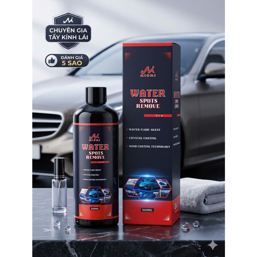 Nano Phủ Kính Xe Ô tô Chống Bám Nước Mưa  Bám Bẩn Tẩy Ám Ố Kính Xe Chai 300 ML