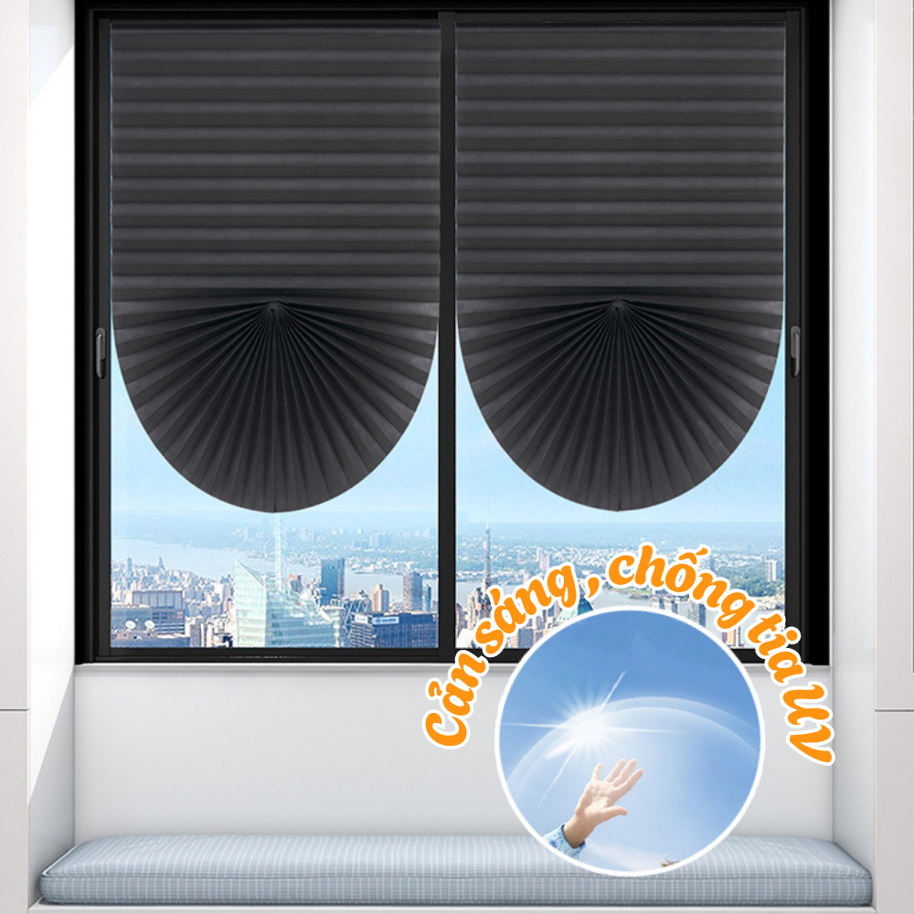 Rèm Tổ Ong Cách Nhiệt Cao Cấp, Rèm Xếp Ly Dán Kính Chống Nắng, Chống Nước, Dễ Lắp Đặt
