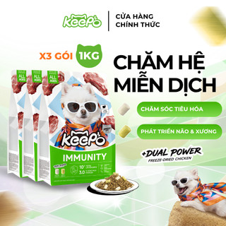 Thức ăn cho chó Keepo K4 Combo 3 Gói 1KG Sữa dê Cải thiện miễn dịch, DHA, Phát triển não & xương
