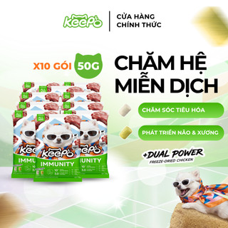 Thức ăn cho chó Keepo K4 Combo 10 Gói 50G Sữa dê Cải thiện miễn dịch, DHA, Phát triển não & xương