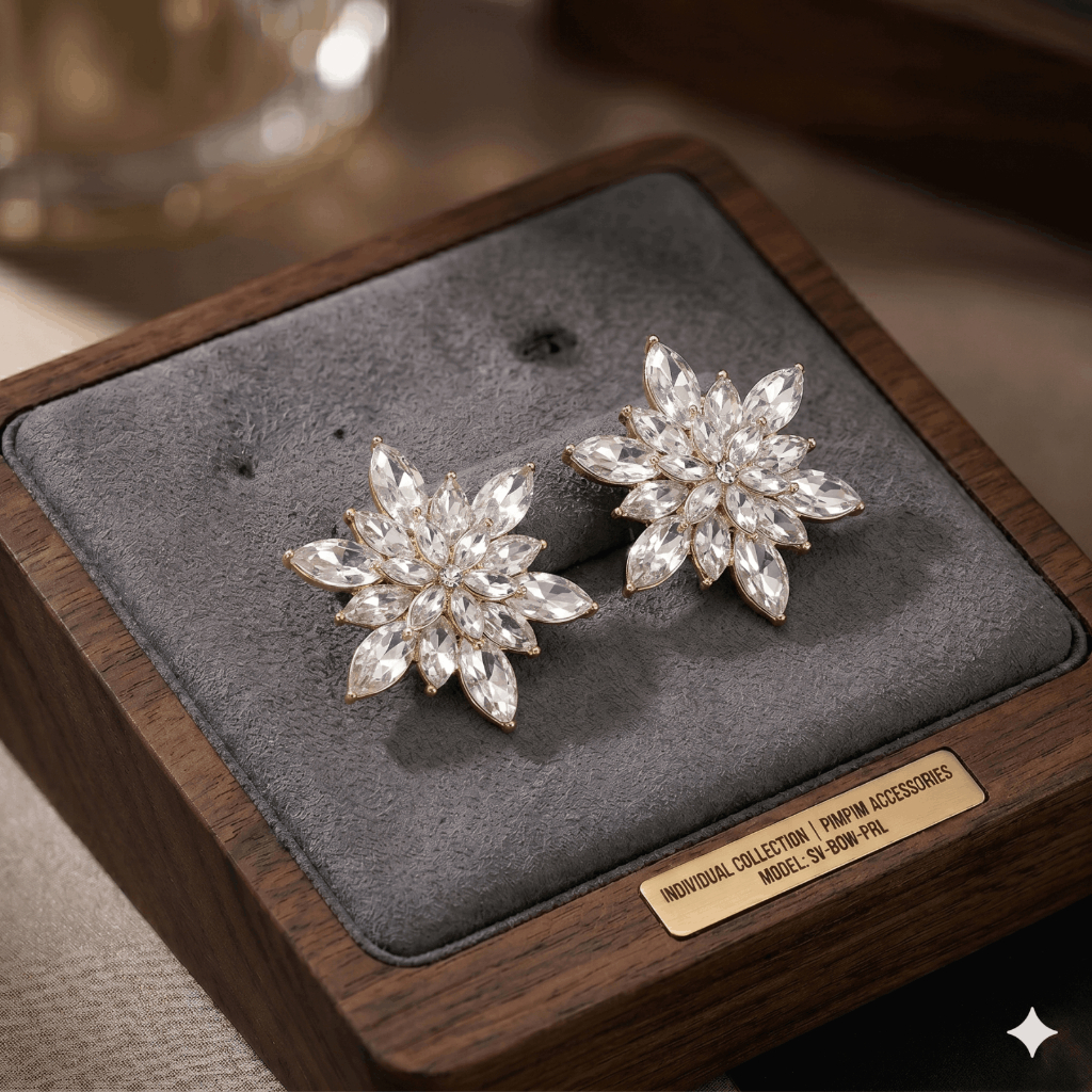 Khuyên Tai Nữ Pim Pim Accessories – Bộ Sưu Tập Nhiều Mẫu Bông Tai Nơ, Đính Đá, Ngọc Trai Giả , Hoa