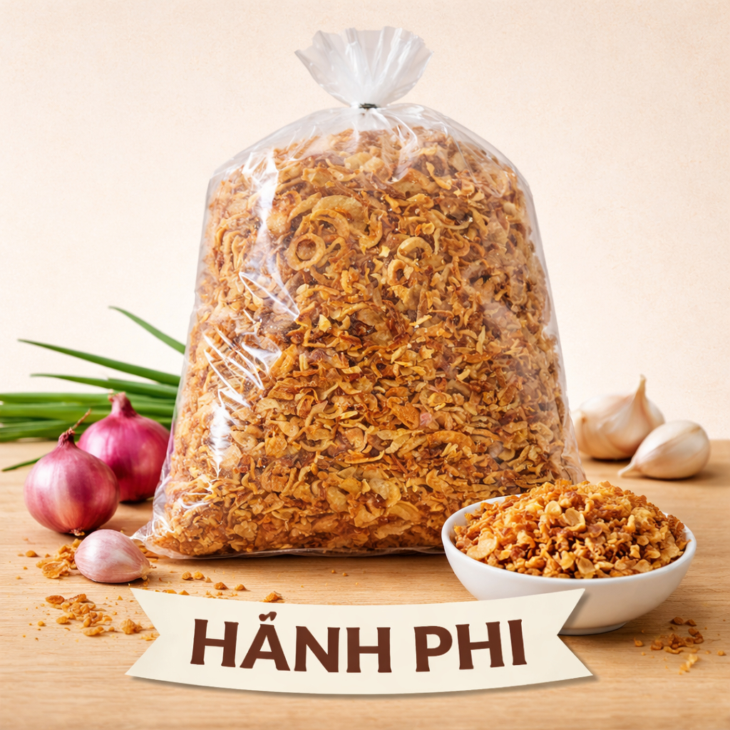 500G HÀNH PHI (NHÀ LÀM) - Hành Phi Ăn Bánh Tráng, Siêu Thơm Đậm Vị, Không Hôi Dầu, An Toàn Sạch Sẽ