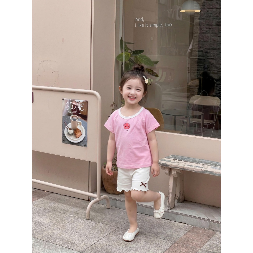 Quần legging cộc đính nơ nhiều màu cho bé Miniumbaby, chất liệu cotton mềm mịn, co giãn QC2748 -2747