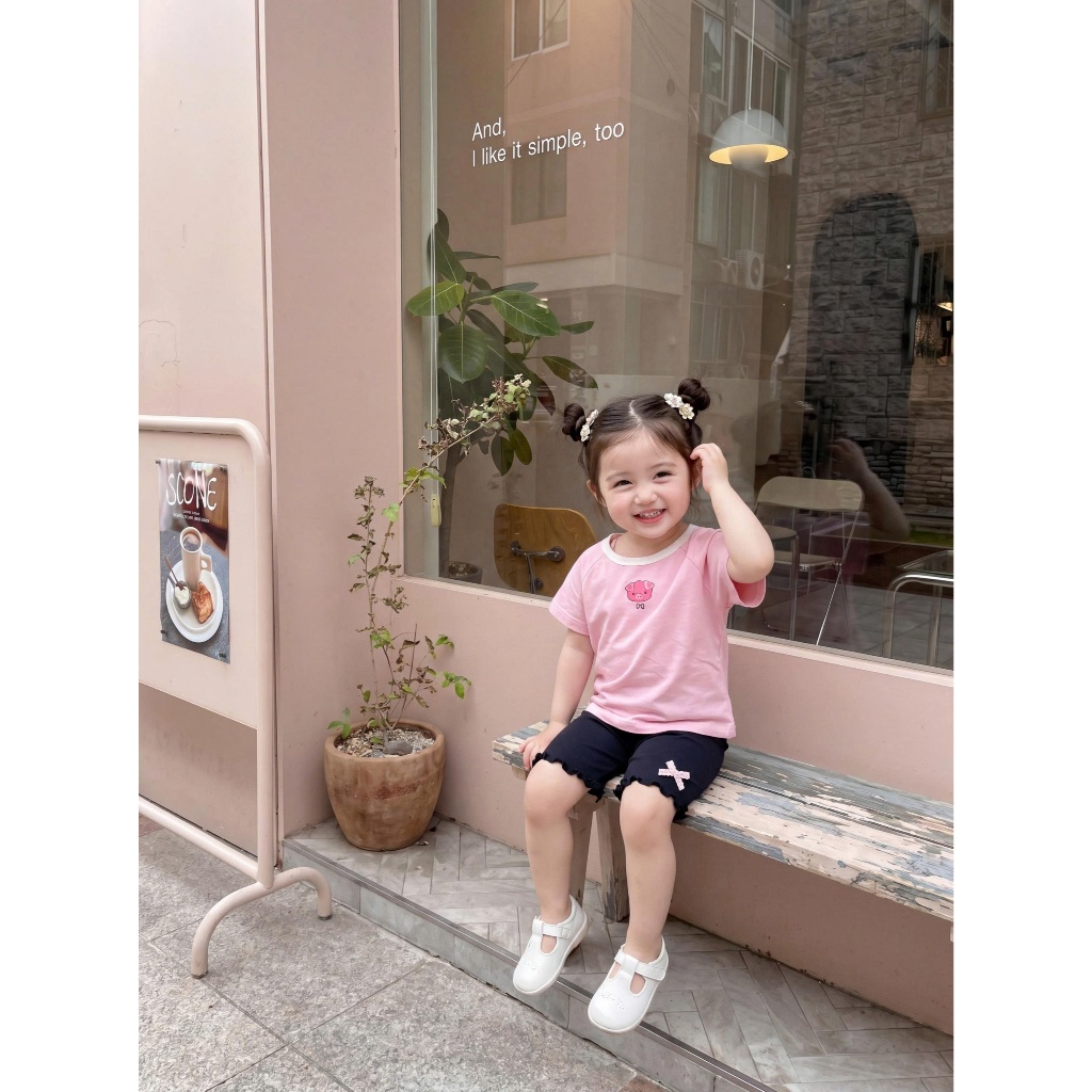 Quần legging cộc đính nơ nhiều màu cho bé Miniumbaby, chất liệu cotton mềm mịn, co giãn QC2748 -2747