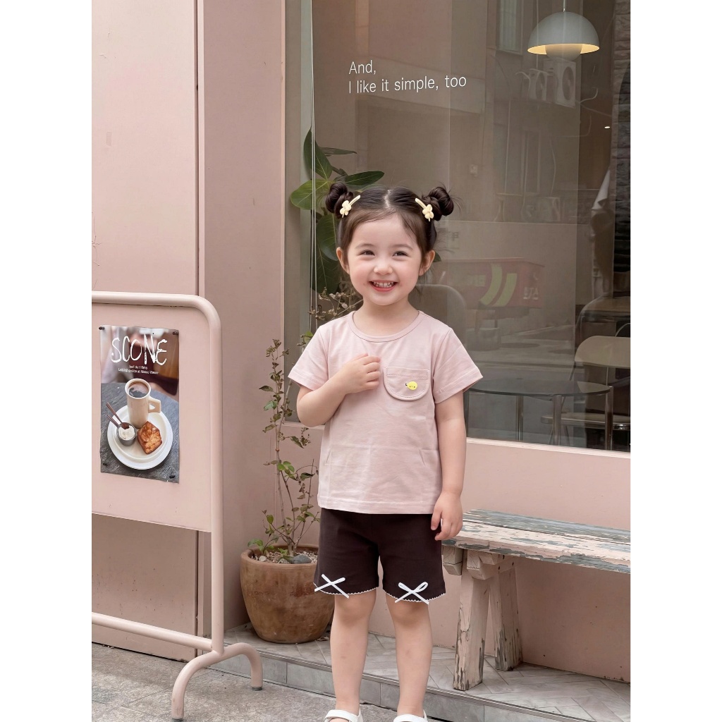 Quần legging cộc đính nơ nhiều màu cho bé Miniumbaby, chất liệu cotton mềm mịn, co giãn QC2748 -2747