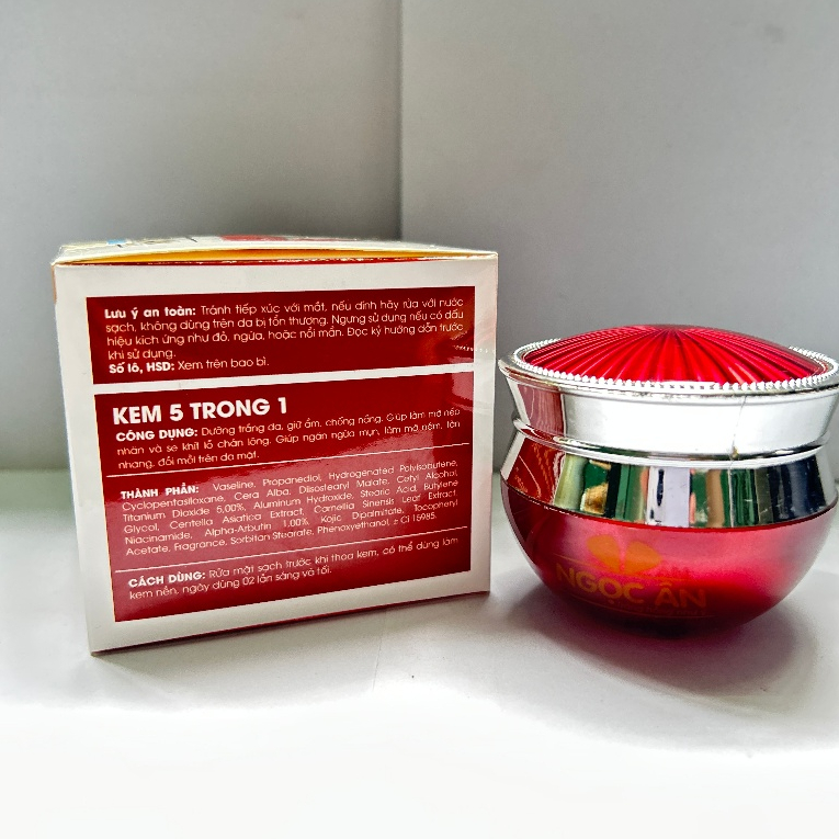 Kem Face Ngọc Ân 5in1 [Trắng Đỏ] - Hỗ Trợ Thu Nhỏ Lỗ Chân Lông, Làm Lớp Nền Tự Nhiên
