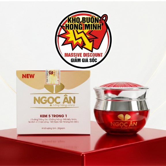 Kem Face Ngọc Ân 5in1 [Trắng Đỏ] - Hỗ Trợ Thu Nhỏ Lỗ Chân Lông, Làm Lớp Nền Tự Nhiên