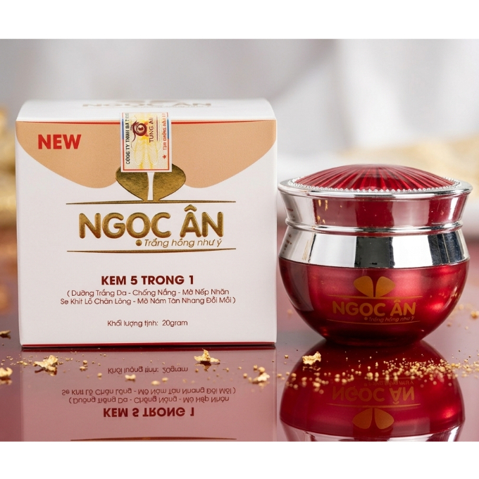 Kem Face Ngọc Ân 5in1 [Trắng Đỏ] - Hỗ Trợ Thu Nhỏ Lỗ Chân Lông, Làm Lớp Nền Tự Nhiên