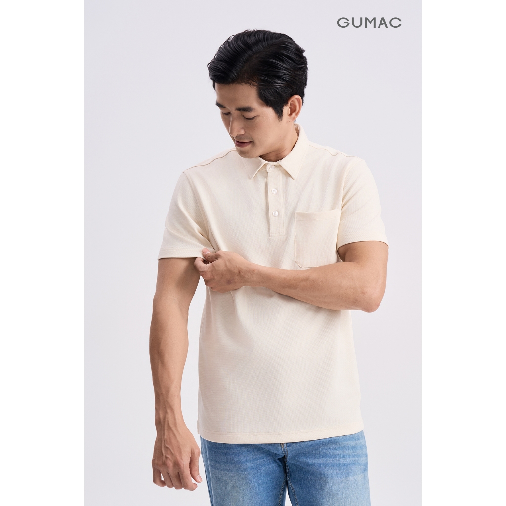 Áo Polo Nam GUMAC Form Suông Tay Ngắn Xẻ Lai Hai Bên Chất Thun Nano Thoáng Mát APNG04053