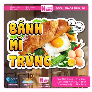 Decal Trang Trí Bánh Mì Các Loại, Tranh Dán Tiệm Bánh Mì, Xe Bánh Mì, Dán Tường, Tủ, Kính - Sticker Chịu Được Mưa Nắng.