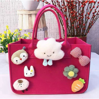 Túi Tote Hoạt Hình Dễ Thương Mini – Túi Vải Canvas Đựng Cơm, Mỹ Phẩm, Đi Học, Đi Chơi Cho Nữ