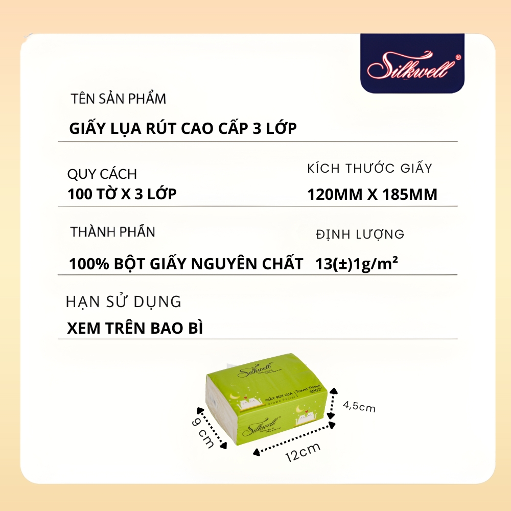 [HỎA TỐC] Khăn Giấy Rút MiNi Silkwell Gấu Trúc Thùng 30 Gói 100 Tờ/Gói/3 Lớp - Siêu Dai Mềm Mịn