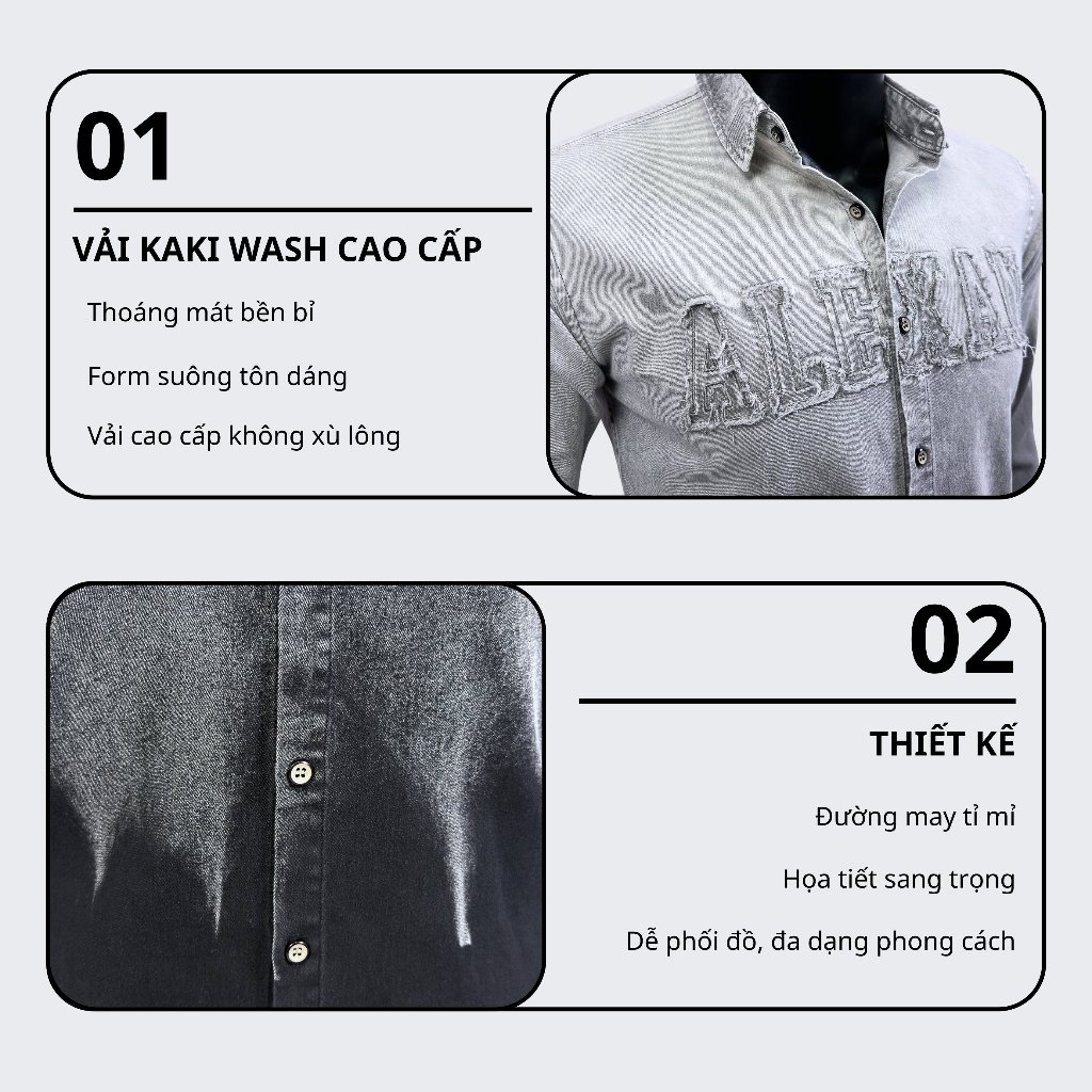 Sơ Mi Nam Vải Cotton Wash Hàn Quốc Cao Cấp Thấm Hút Mồ Hôi Sang Trọng 09