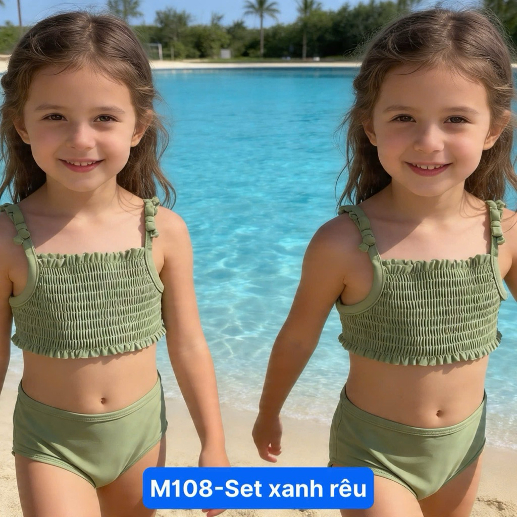 Set đồ bơi bé gái 12-18m 9-10kg xuất dư xuất khẩu chống nắng UPF40-50+ bộ bơi trẻ em cao cấp