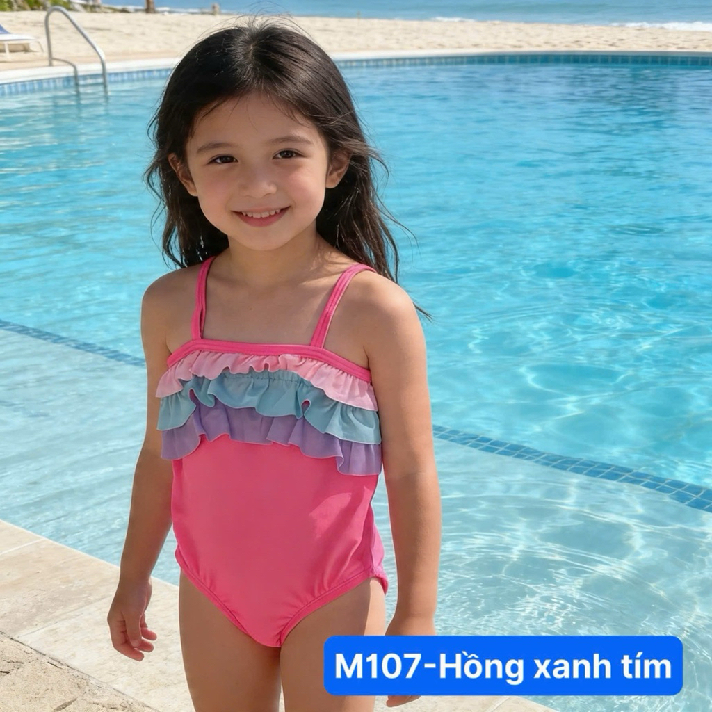 Set đồ bơi bé gái 12-18m 9-10kg xuất dư xuất khẩu chống nắng UPF40-50+ bộ bơi trẻ em cao cấp