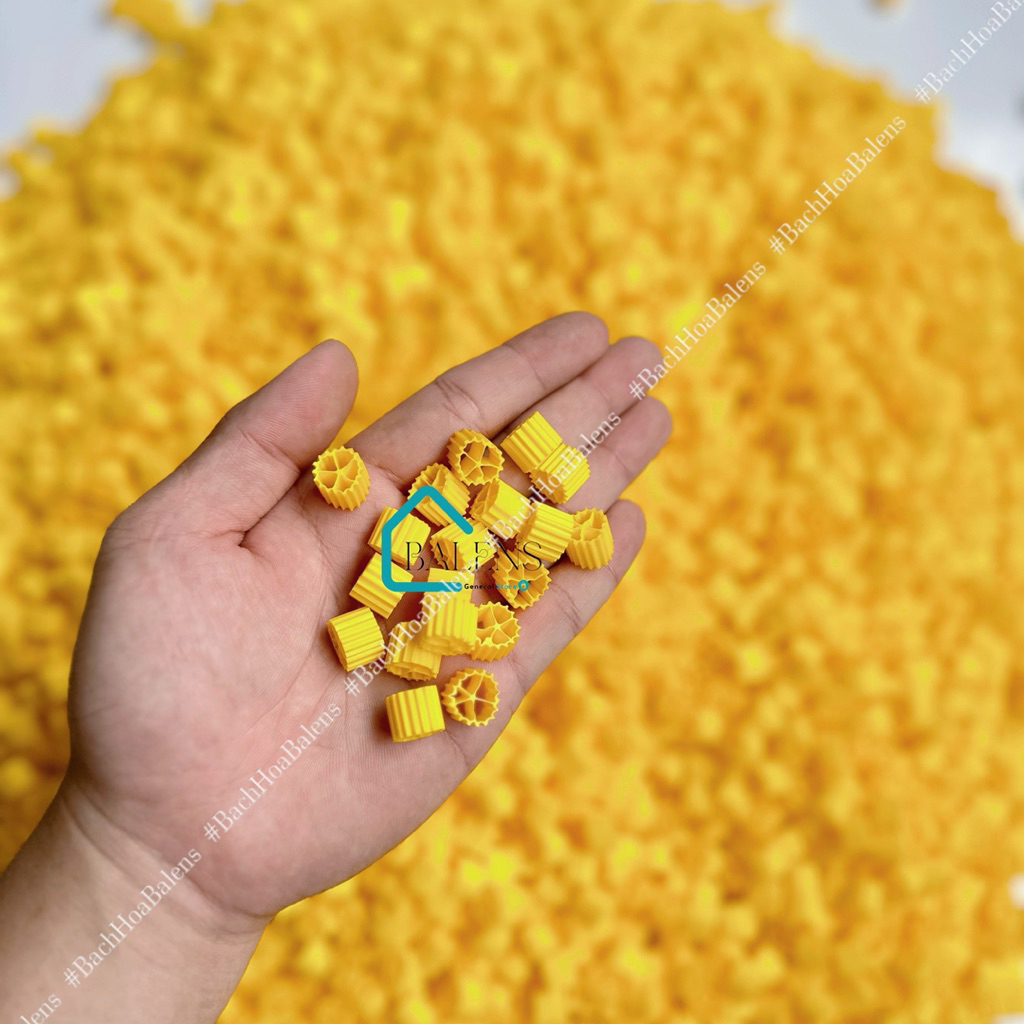 Hạt lọc Kaldnes K1 Màu Vàng bản đặc biệt cao cấp ( Kanet Vàng ) Giành cho hồ cá bể cá cảnh