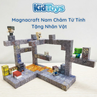 Set 200 khối Magnacraft nam châm từ tính KidToys tặng nhân vật – Mô hình lắp ráp kiến trúc game