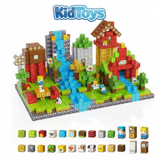 Set 200 khối Magnacraft nam châm từ tính KidToys tặng nhân vật – Mô hình lắp ráp kiến trúc game