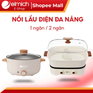 Nồi Lẩu Điện Đa Năng Elmich | Lòng nồi Chống Dính 1–2 Ngăn, Nấu Lẩu Chiên Xào, Tiện Dụng Gia Đình
