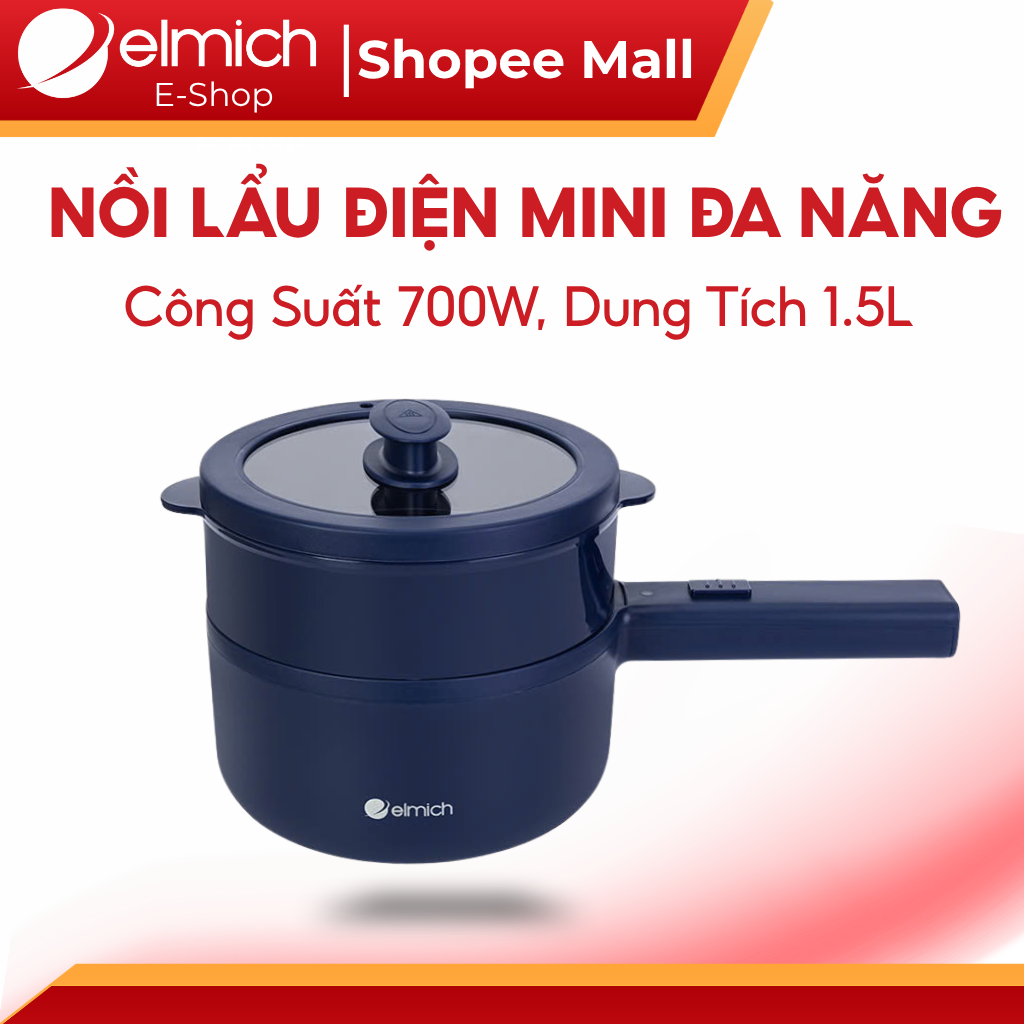 Nồi Điện Mini Đa Năng Elmich MPE-9121MG / MPE-9121AW / MPE-3911DB 1.5L 700W – Tiện Lợi, An Toàn