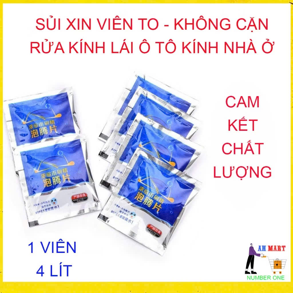 Nước Rửa Kính Ô Tô, Viên Sủi Rửa Kính Nhỏ Gọn Tiết Kiệm Chi Phí, Gói 1 Viên