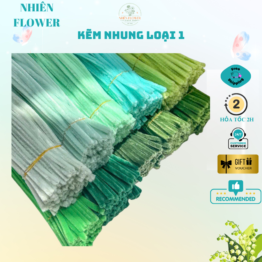 Sỉ 200-500 Sợi Kẽm Nhung Loại 1 Hàng Dày 7.5-8mm Dùng Làm Hoa Kẽm Nhung, Đồ Handmade, DIY