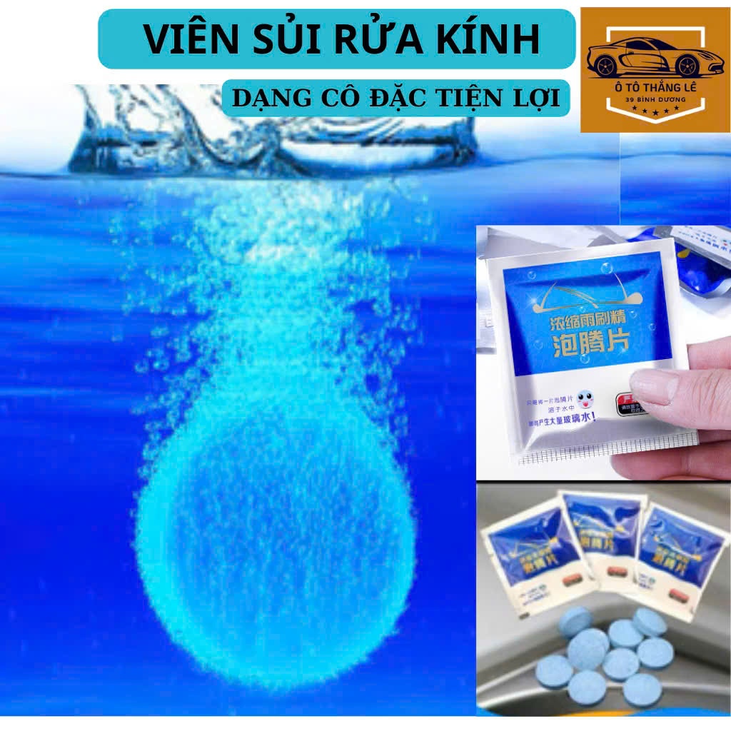 Nước Rửa Kính Ô Tô, Viên Sủi Rửa Kính Nhỏ Gọn Tiết Kiệm Chi Phí, Gói 1 Viên