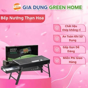 Bếp nướng than hoa, than củi, nướng BBQ ngoài trời thông minh gấp gọn đi dã ngoại du lịch tiện lợi
