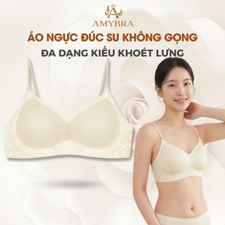 Áo Ngực Nữ Hở Lưng Đúc Su Dây Mảnh Tàng Hình - Áo Lót Nữ Không Gọng Mút 3D Ngăn Chảy Xệ AMYBRA A925
