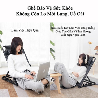 Ghế tựa lưng trên giường Sofa lười gấp gọn hỗ trợ cột sống cho người già sinh viên
