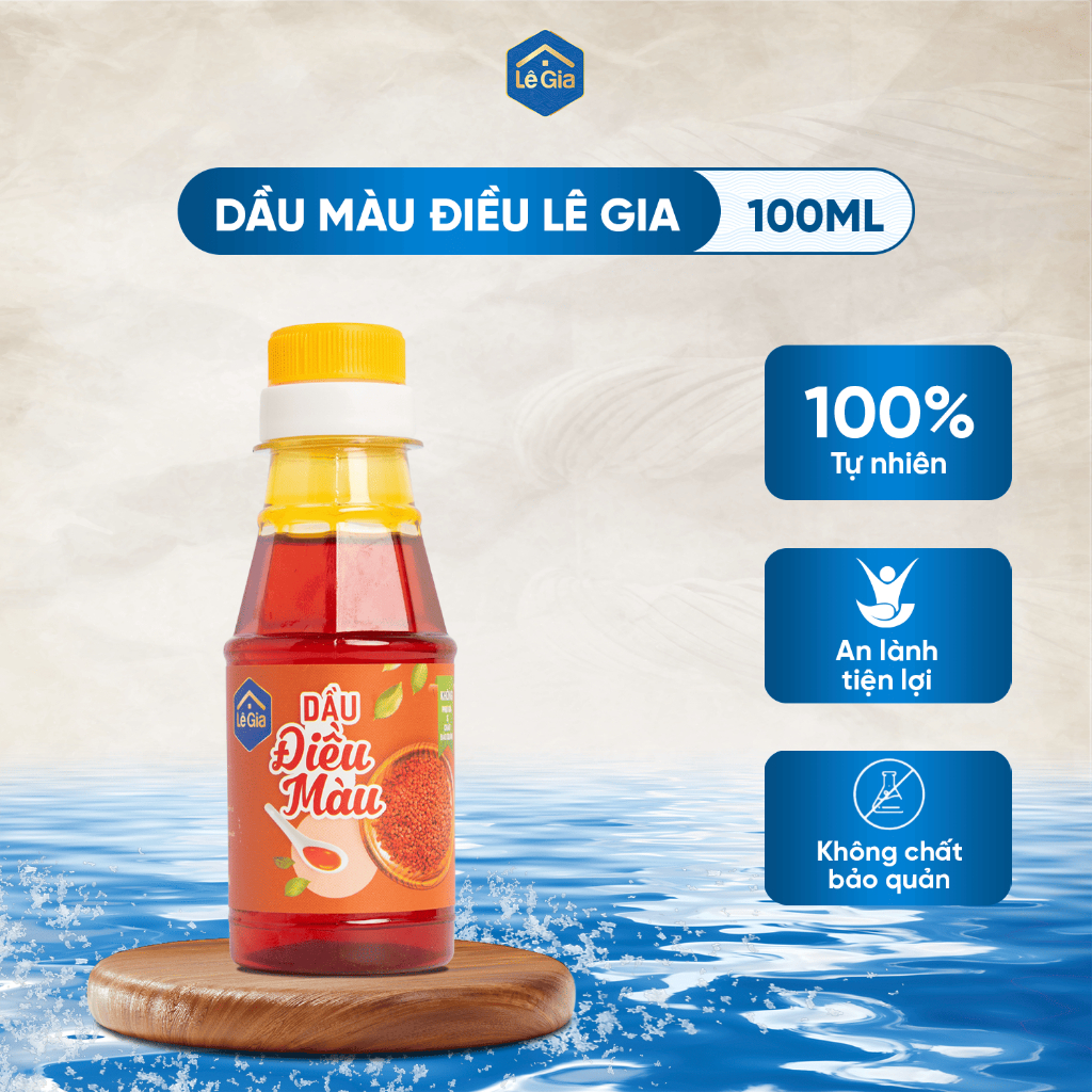 Dầu Điều Màu LÊ GIA Tạo Màu Cho Món Ăn Chai Nhựa 100ml