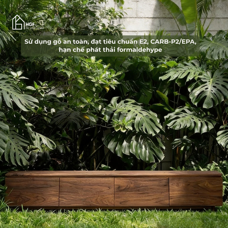 Tủ Tivi phòng khách, Tủ Decor Delila HGF 4 ngăn kéo, gỗ MDF, 160/180/200/220x40x40cm, TTV003