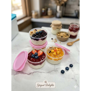 Set 4 hộp 140ml làm sữa chua TUPPERWARE, nhỏ gọn tiện lợi