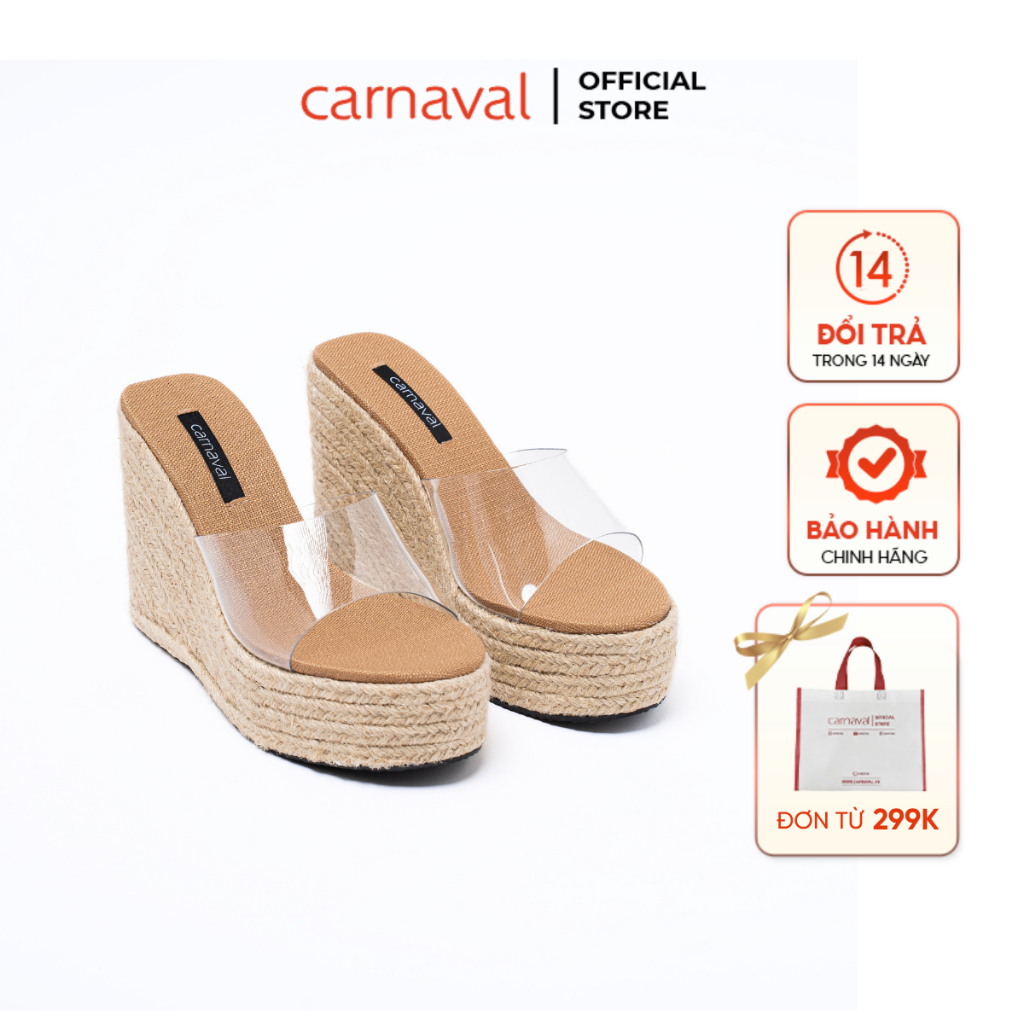 Dép xuồng đế cói Carnaval cao 10 phân siêu xinh - Nâng tầm phong cách, Tự tin tỏa sáng -HCH