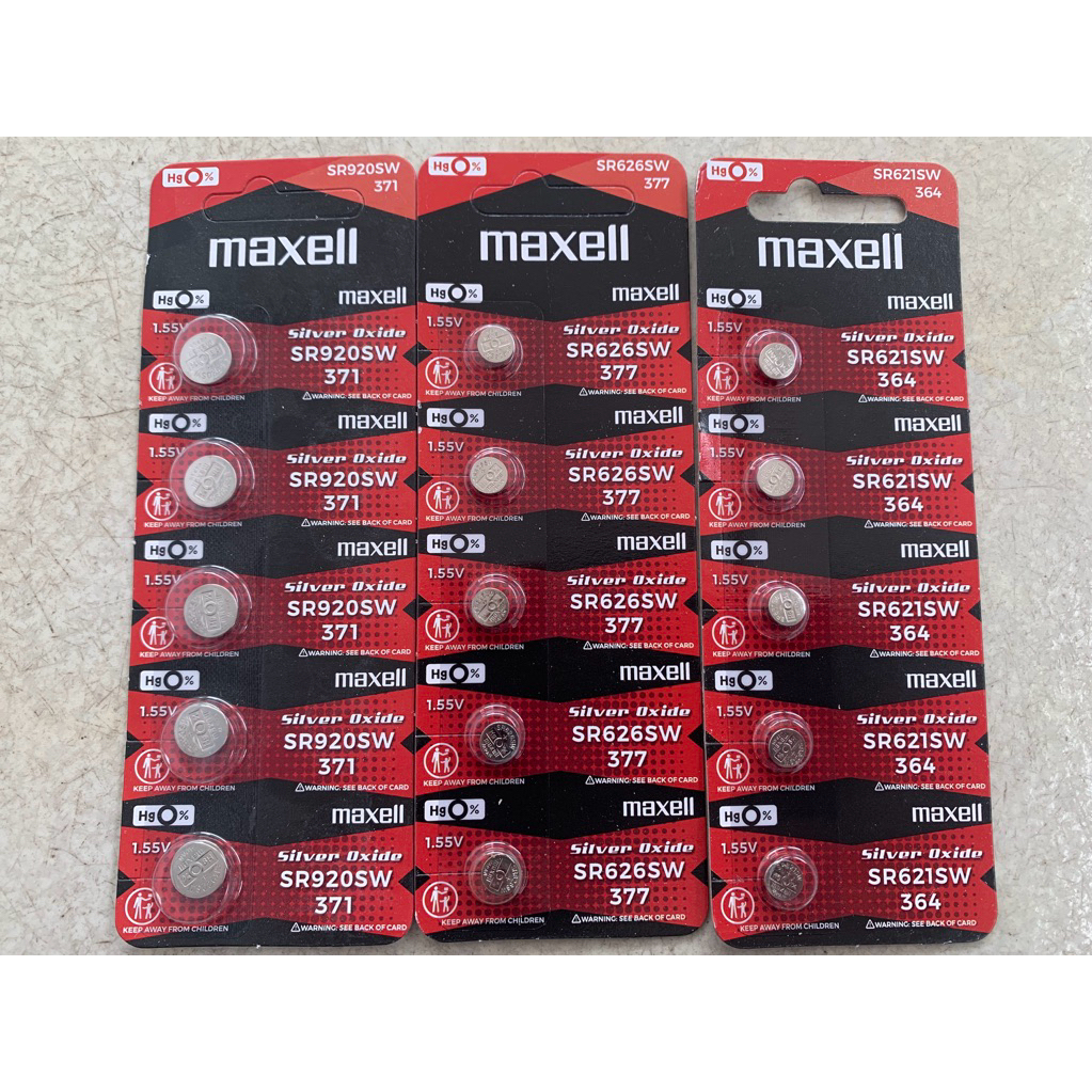 Pin Đồng Hồ Maxell SR626SW (377) / SR621SW (364) / SR920SW (371) Chính Hãng Nhật Bản - Vỉ 1 Viên (Giá sỉ thợ ).