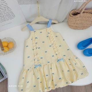 Đầm hè 2 dây dáng xoè bí 2 bèo AZD627 - Chất đũi lụa