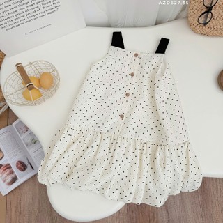 Đầm hè 2 dây dáng xoè bí 2 bèo AZD627 - Chất đũi lụa
