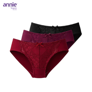 Combo 3 Quần Lót Quần Sịp Nữ annie QE 2137 Phối Ren Hoa Sang Trọng Chất Liệu Cotton Co Giãn 4 Chiều