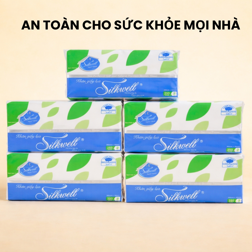 [HỎA TỐC] Giấy Ăn Rút Lụa Silkwell Thùng 18 Gói Xanh Rút 250 Tờ/Gói/2 Lớp - Không Mủn,Mềm Mịn