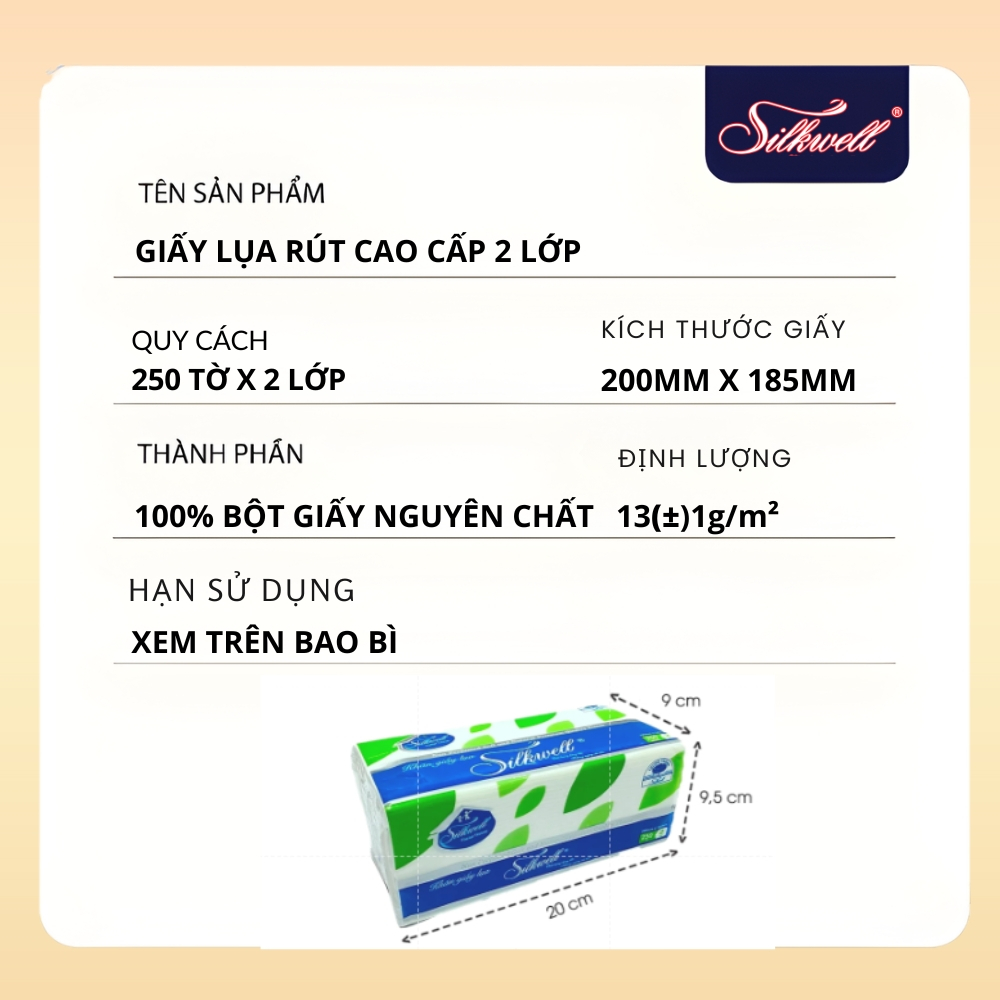 [HỎA TỐC] Giấy Ăn Rút Lụa Silkwell Thùng 18 Gói Xanh Rút 250 Tờ/Gói/2 Lớp - Không Mủn,Mềm Mịn
