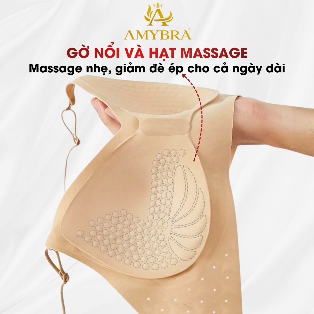 [Hàng Mới Về] Áo Ngực Su Hở Lưng Mỏng Mịn Tàng Hình, Áo Lót Nữ Đúc Su Cài Sau Hở Lưng AMYBRA A925