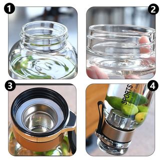 Bình thủy tinh Nhật Bản TAKASHI - Chịu nhiệt tốt , có lọc chặn bã trà , dung tích lớn, tặng túi vải