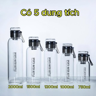 Bình thủy tinh Nhật Bản TAKASHI - Chịu nhiệt tốt , có lọc chặn bã trà , dung tích lớn, tặng túi vải