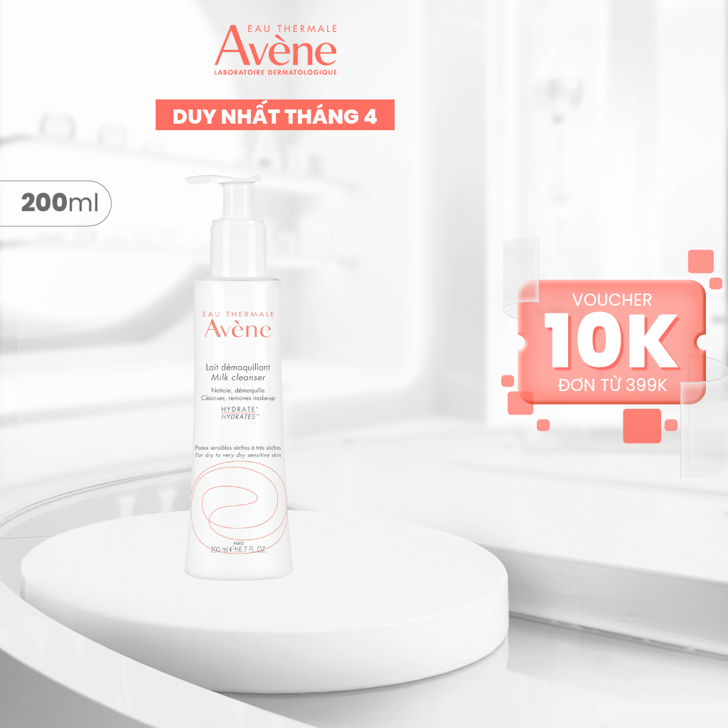 Date 26 Sữa Rửa Mặt Làm Sạch Dịu Nhẹ Bụi Bẩn & Makeup Avène Essential Gentle Milk Cleanser 200ml Cho Da Khô - Hình ản...