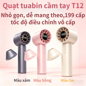 Quạt Cầm Tay Turbo Siêu Mạnh Gió | 199 Cấp Điều Chỉnh | Pin 3000mAh | sạc USB | Màn Hình LED | Siêu Nhỏ Gọn Dễ Mang Theo