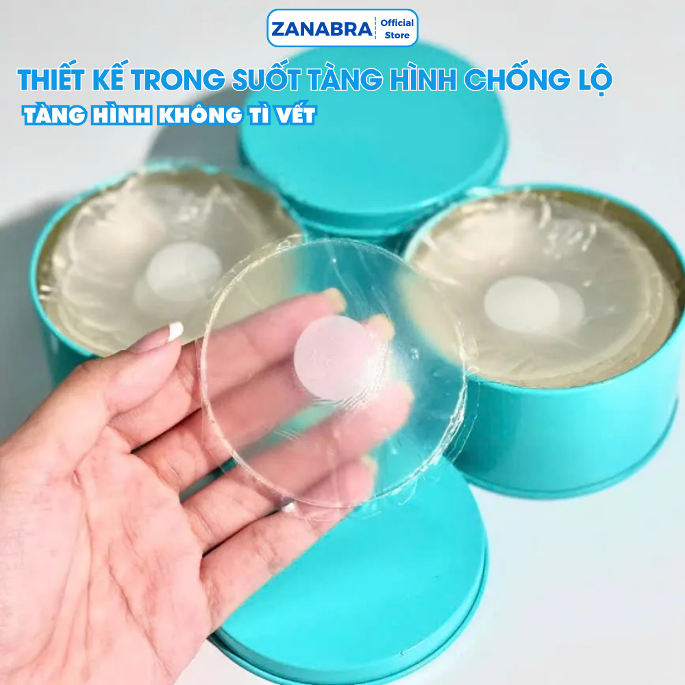 Miếng dán ngực silicon hình tròn trong suốt chống lộ - Dán ngực sử dụng được nhiều lần ZANABRA H08