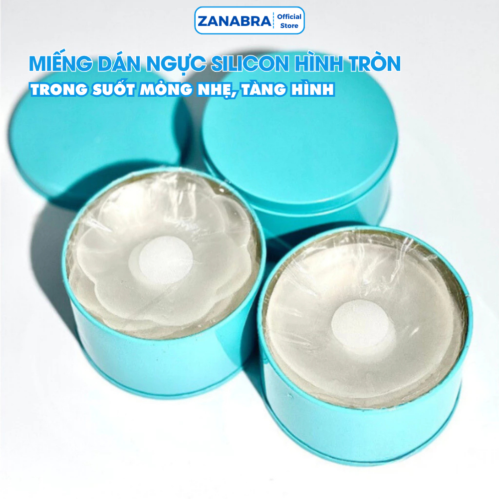 Miếng dán ngực silicon hình tròn trong suốt chống lộ - Dán ngực sử dụng được nhiều lần ZANABRA H08